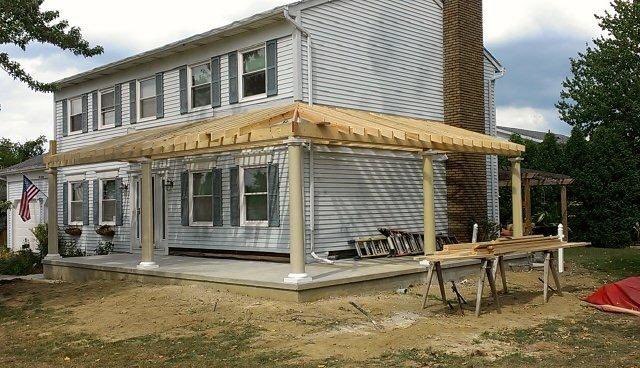 wraparound porch in progress