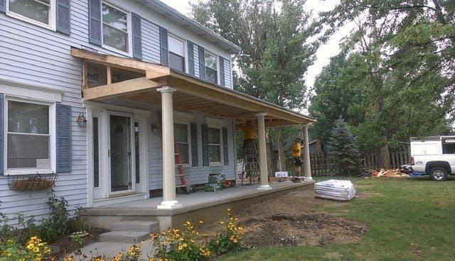 wraparound porch in progress