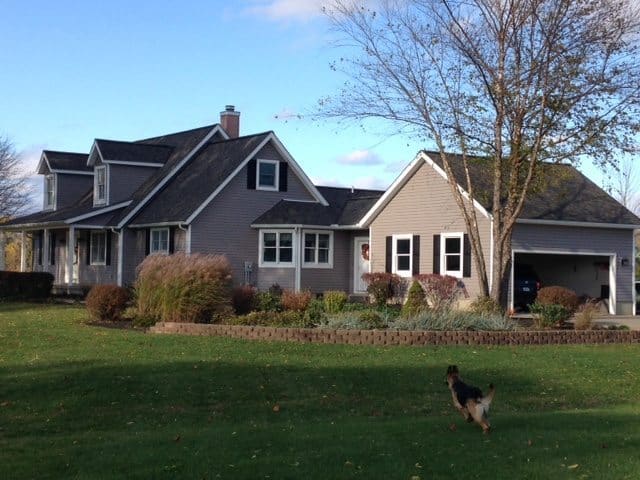 siding house and garage